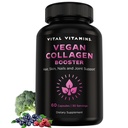 Vitamines Vitales Vegan Collagen Booster - avec Silice et l'acide hyaluronique - Suppléments de collagène à base végétale - Supporte cheveux, peau, ongles et articulations - 60 capsules