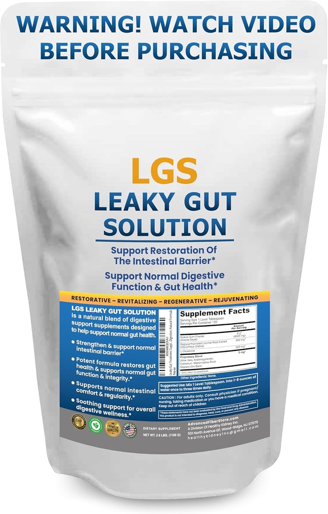 Leaky Gut Repair w/L Glutamin & Prebiotics- Gut Restore, Leaky Gut Health Powder- Leaky Gut Repair Supplements für IBS, Digestive Restoration & Gut Lining Support- Inklusive Guthealth Assist Book