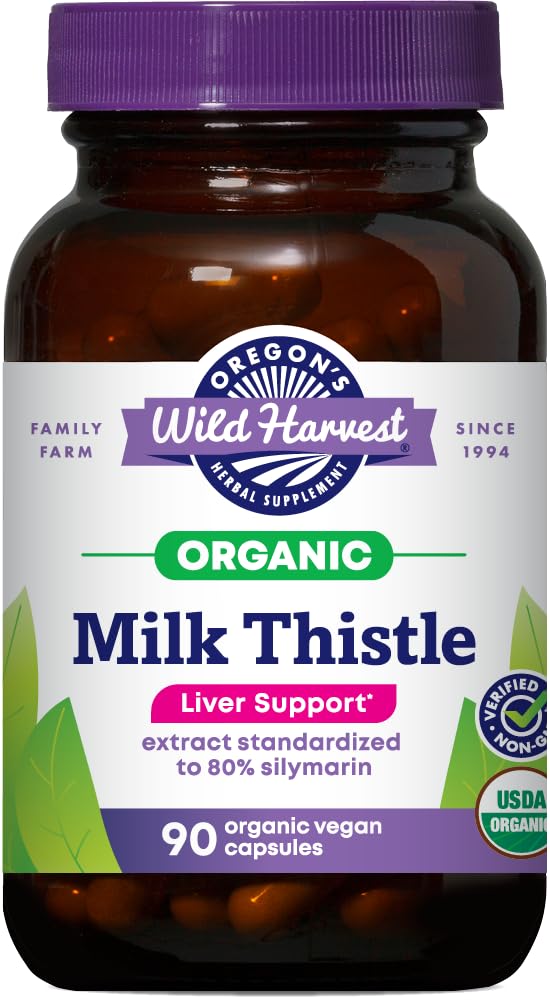 Thistle de lait biologique certifié par l'Oregon Herbal Complement certifié par l'USDA, 90 Nombre