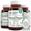 Natürliche Nutra Papaya Kaubare Enzyme für Verdauung und Körperreinigung - unterstützt Verdauungs-Gesundheit, Ease Gastrointestinal Discomfort - Nährstoffaufnahme und Reduziert Bloating - 90 Vegan Tabletten