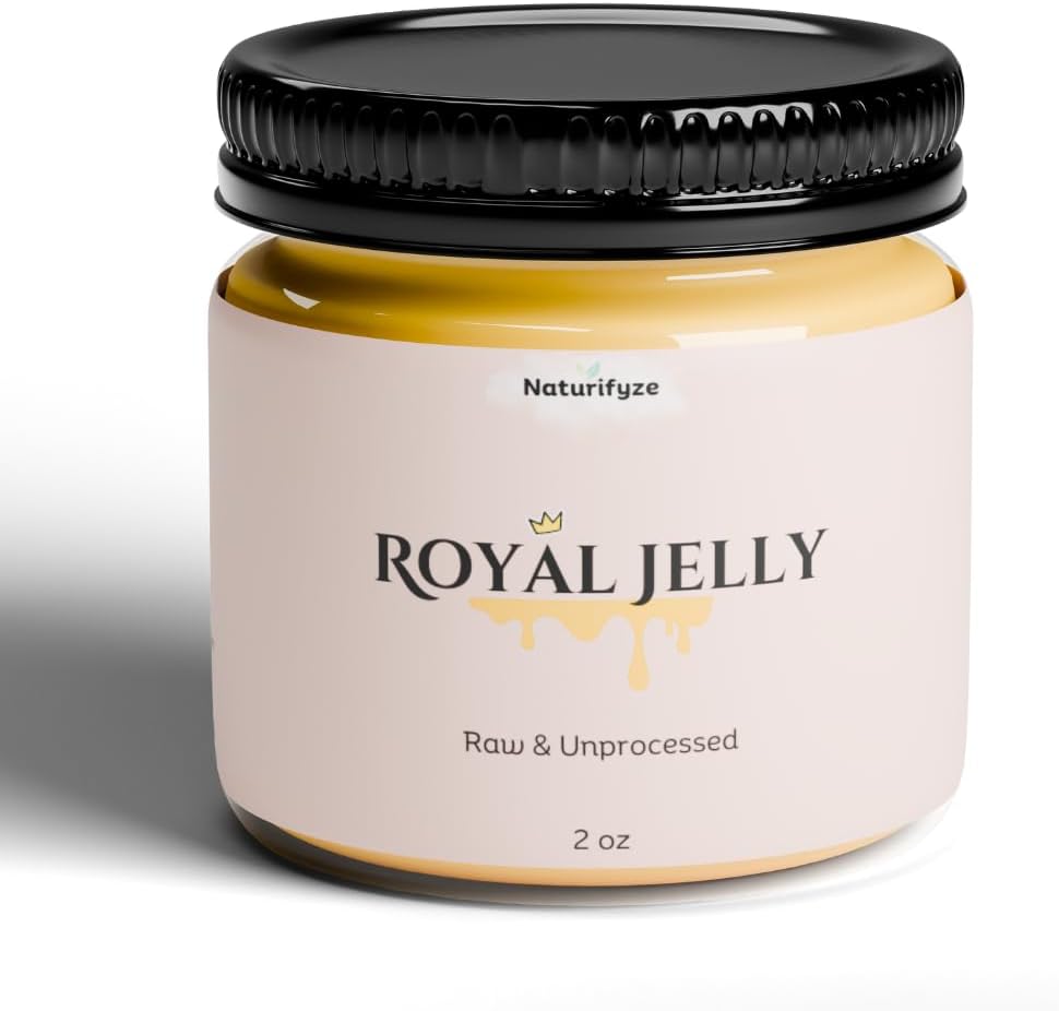 100% Pure Royal Jelly - Unverarbeitet, verpackt mit Vitaminen & Aminosäuren, Natürliche Hautpflege (2oz)