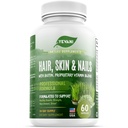 100% Vitamines pures pour les cheveux, la peau et les ongles avec formule Super Blend Biotin, conçue pour soutenir la beauté radiante, les cheveux, la peau et la santé des ongles pour les femmes et les hommes