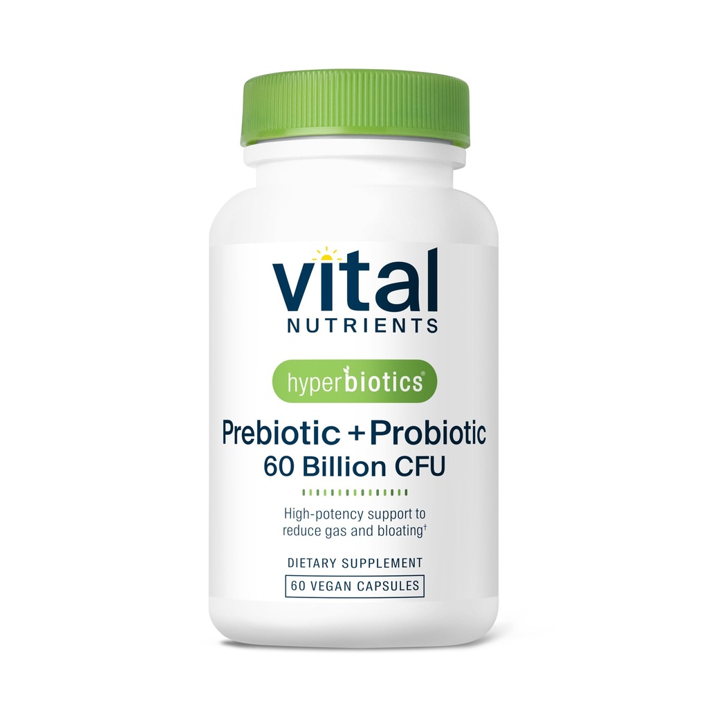 Hyperbiotics Vital Nährstoffe Präbiotikum und Probiotikum für Frauen und Männer | 60 Billion CFU | Pre and Probiotics unterstützt Verdauungsgesundheit, Verstopfung, Durchfall, Gas & Bloating | 60 Vegan Kapseln
