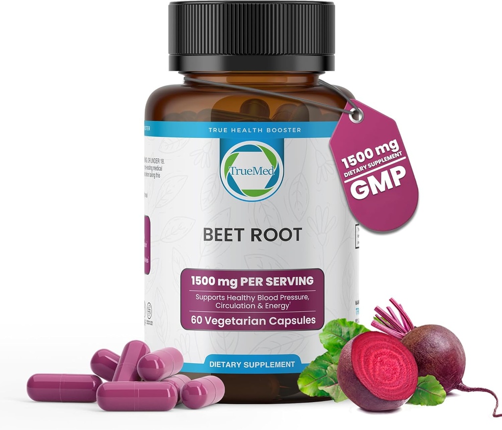Bio-Beet Wurzelpulver Kapseln | Unterstützung Energie, Stamina & Endurance, Boost Nitric Oxide, Unterstützung Herz Gesundheit & Zirkulation | Non-GMO | 60 Gemüse Kapseln, USA Made & GMP Certified