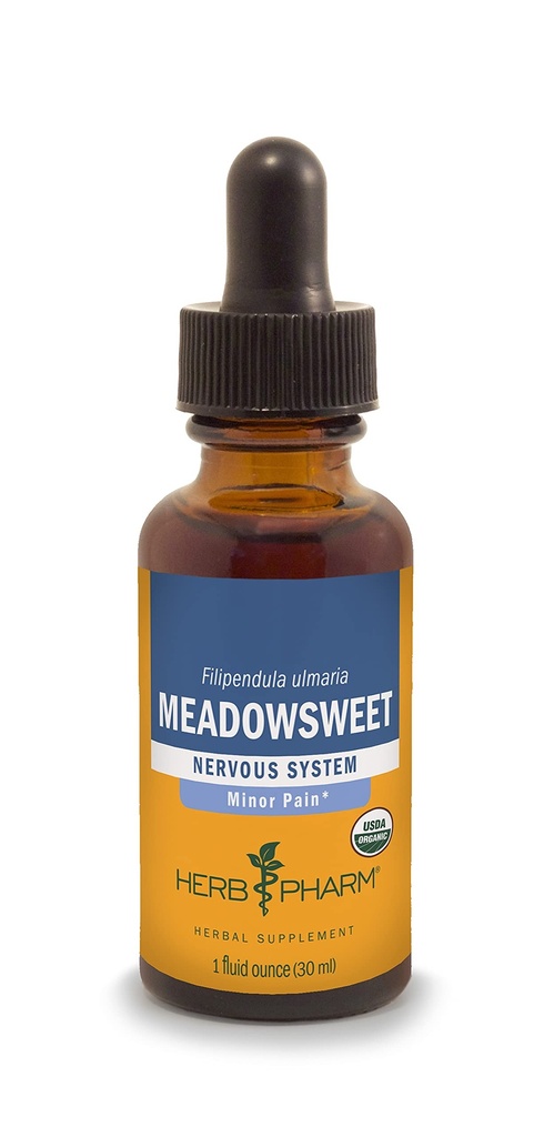 Kräuter Pharm Certified Organic Meadowsweet Liquid Extract for Minor Pain - 1 Unze (DMEAD01)