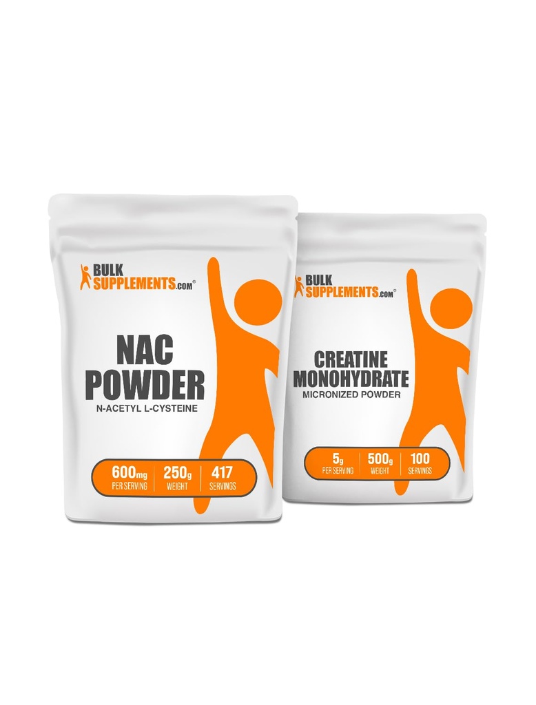 Compléments en vrac NAC (N-acétyl L-Cystéine) 250g + Creatine 500g