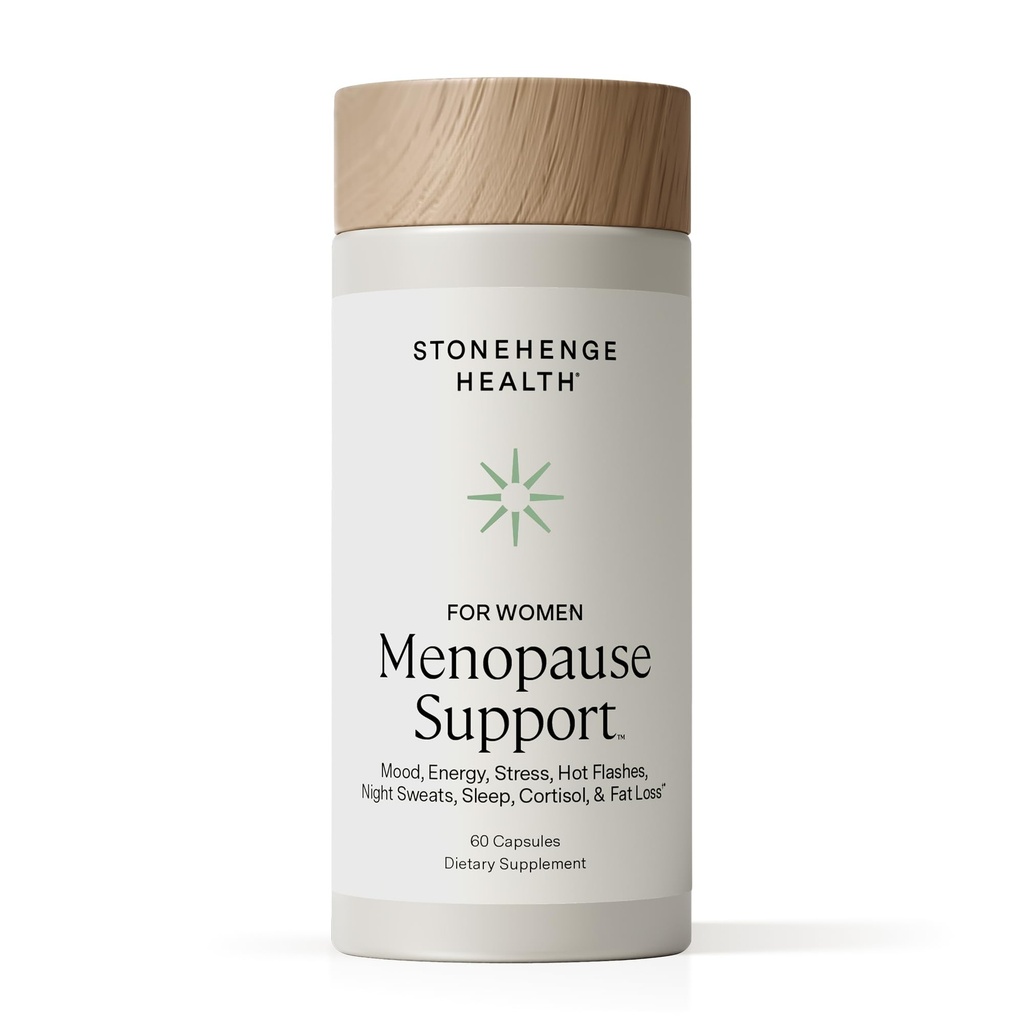 Stonehenge Gesundheit für Frauen Menopause Unterstützung für Peri + Menopause + Post - Stimmung, Energie, Stress, Hot Flashes, Nachtsüße, Schlaf & Cortisol, Chromax Chromium, Vitamin D3, KSM-66 Ashwagandha Extrakt