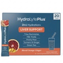 Hydralyte Liver-Unterstützung + Elektrolyt-Mischung mit Milchdistel, Turmeric, Ginger, Prickly Pear, Grüner Tee-Extrakt für schnelle Rehydrierung (Blood Orange Ginger, 20 Packungen)