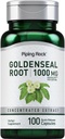 Piping Rock Goldenseal Root Capsules | 1000mg | 100 Pills | Herbal Supplement | Concentrated Extract | Non-GMO, Gluten Free