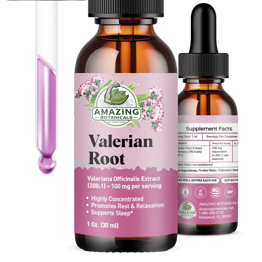 Valerian Root Drops for Sleep - Bio Valerian Root Tincture Extract 3000mg - für Entspannung und Beruhigung - 1 FL OZ, 30 Portionen