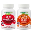 Chewables multivitamine enfants + Fer 10mg + Vitamine C Chewables Bundle