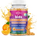 Gommies de magnésium pour les enfants - Supplément de magnésium glyciné pour le sommeil, le cerveau, l'immunité et la santé des os - Grande dégustation Gommies de magnésium pour les enfants et les adultes - Orange sans sucre végétalien 60ct