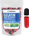 XPRS Nutra Size 2 Empty Capsules - 100 Count Empty Gelatin Capsules - Pills DIY Capsule Filling - Pure Bovine Pill Gel Caps for Do-It-Yourself Supplements (Black/Red)