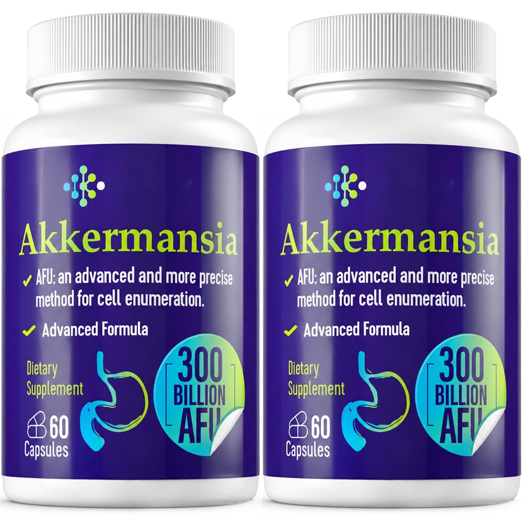 300 milliards d'AFU Akkermansia Probiotique pour les femmes et les hommes, Akkermansia Muciniphila pour plus de production GLP-1, Digestive, Gut & Immune, Gut Digestive Lining Function, 120 comte
