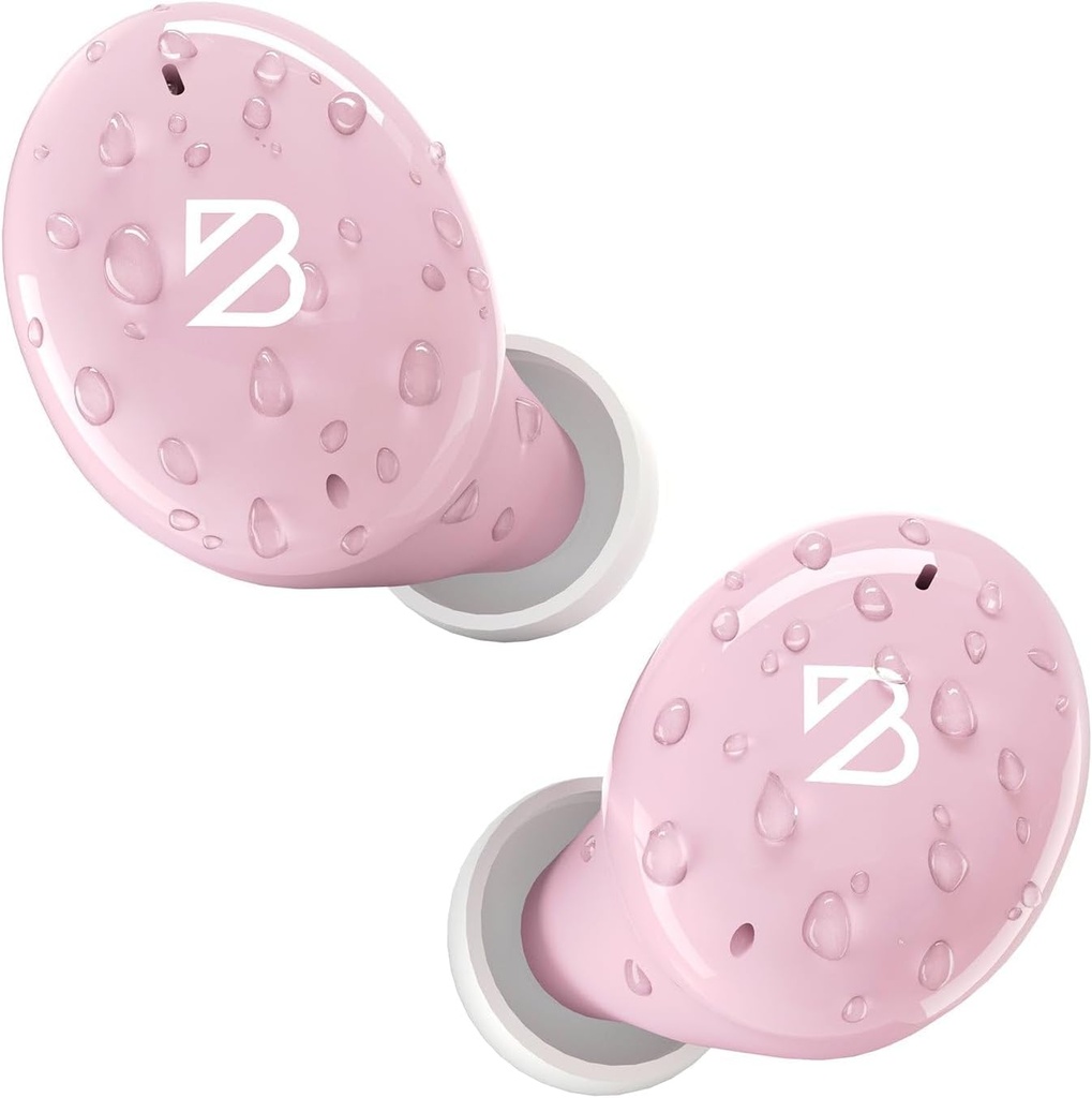 Back Bay Audio Tempo 30 Wireless Earbuds für kleine Ohren - Award-Winning-Sound, Sweatproof Bluetooth Earbuds, Komfortable Ohrstöpsel für Frauen, Pink Earphone Small Ear Canals, Long Battery Kopfhörer