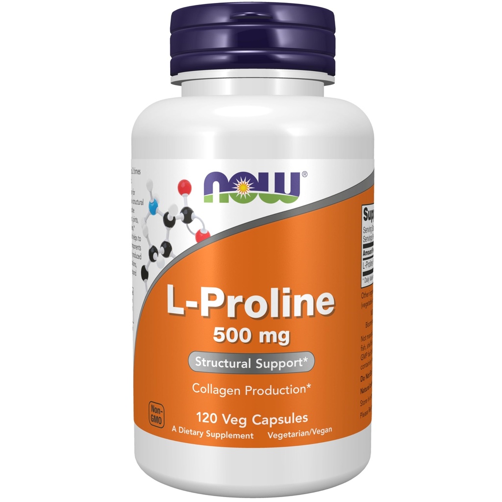 Now Foods L-Proline 500mg, Veg-Capsules, 120-Count (paquet de 2)