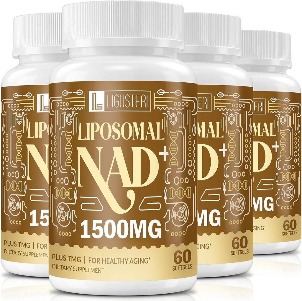 1500 MG NAD+ liposomique, 98%+ Absorption, NAD+ Supplément pour les femmes et les hommes avec TMG, pour la défense du vieillissement, énergie cellulaire, coeur et fonction cérébrale, longévité, 240 Softgels