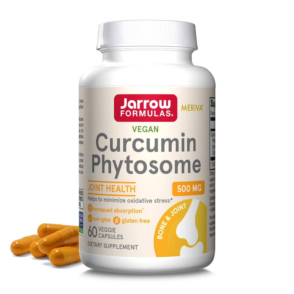 Formules de Jarrow Curcumin Phytosome 500 mg - 60 Capsules de Veggie - Formulé avec Meriva - Supplément de soutien antioxydant - Santé et soutien conjoints - 60 portions