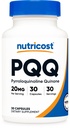 Nutricost PQQ (Pyrroloquinoline Quinone) 20mg, 30 Capsules - Capsules végétariennes, non OGM, sans gluten