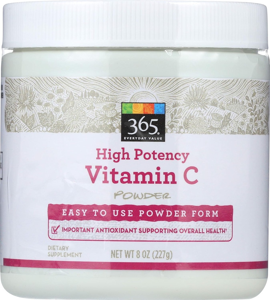 365 par marché des aliments entiers, poudre de vitamine C à haute puissance, 8 oz