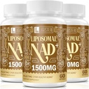 1500 MG Liposomal NAD+, 98%+ Absorption, NAD+ Ergänzung für Frauen und Männer mit TMG, für Aging Defense, Cellular Energy, Heart & Brain Function, Longevity, 180 Softgels