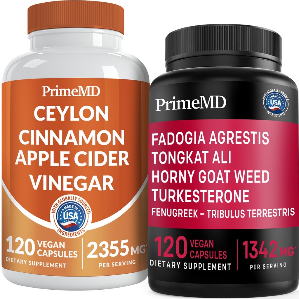 Ceylon Cinnamon (1pk) und Fadogia Tongkat Ali (1pk) Beilage Bundle - Potente Vitamine für Herz, Energie, Muskel, Testosteron und Immununterstützung - Non-GMO, Vegan, Glutenfrei