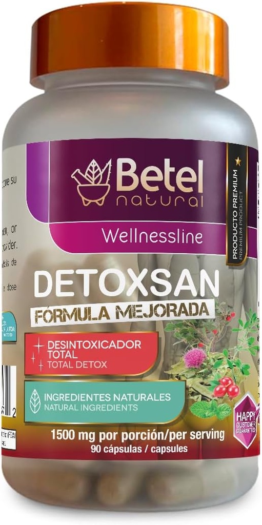 Betel Natural Detoxsan Kapseln Total Detox Cleanse Gesundes Leben und Colon - 1500 mg pro Servieren