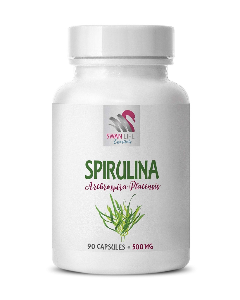 Spirulina und Chlorella Kapseln - Energiebits Spirulina Chlorella Tabletten - SPIRUILINA 500MG - Spirulina Tabletten - Spirulina und Chlorella Pulver bio - Spirulina Kräuterergänzungen - 1 Flasche
