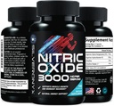 Extra Strength Nitric Oxid Supplement 3X Strength L Arginin, Citrulline Malate, AAKG, Beta Alanine - Premium Muskelunterstützung Nitric Booster - Natural Energy & Heart Health Support - 180 Kapseln