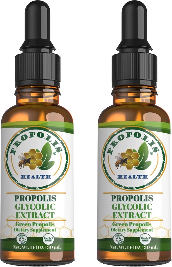 Green Propolis Extract Liquid - Brazilian Bee Propolis - Alkoholfreie Immununterstützungsergänzung - 60-Tage Versorgung - natürliche Immunität Schüsse