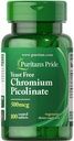 Puritans Pride Chromium Picolinate 500 Mcg Hefe frei, 100 Zähler