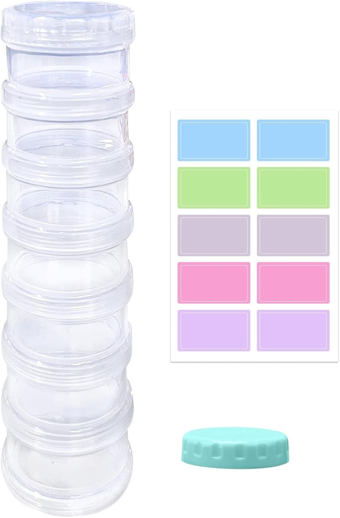 7 Day Pill Organizer Case Stackable Weekly Suppléments Vitamines Pills Holder Dispenser Grand transparent clair avec un couvercle supplémentaire