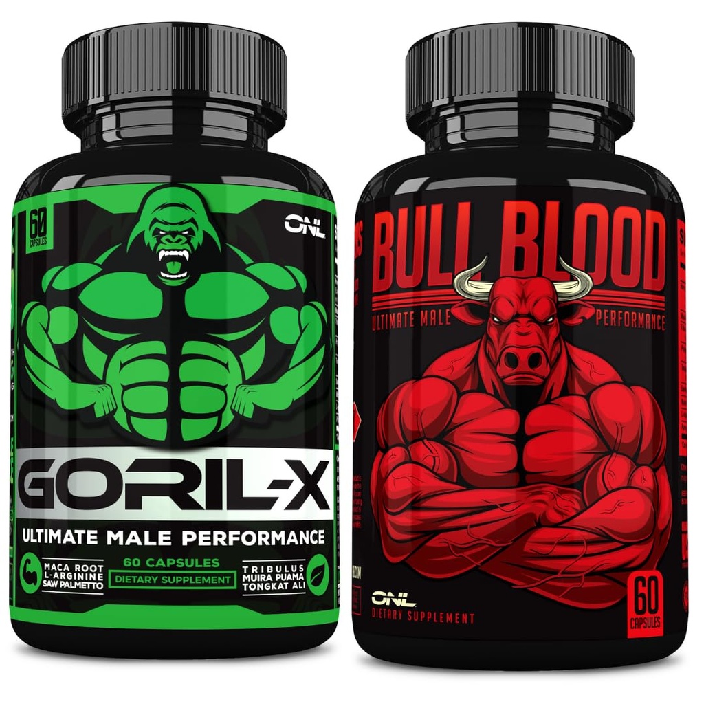 Ensemble de boosters de testostérone pour hommes de l'ONL - GORIL-X & Bull Blood