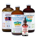 LIQUIDHEALTH Santé et vitalité des femmes Ensemble quotidien de multivitamines liquides avec multivitamines prénatales/postnatales, calcium et magnésium, multiminéraux quotidiens et vitamine biologique B12 gouttes - États-Unis Fabriqué, non-OGM