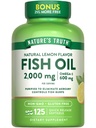 Nature's Truth Omega 3 Fish Oil 2000 mg | 125 Liquid Softgels | Burpless, Lemon Flavor Pillen | Non-GMO und glutenfreie Ergänzung