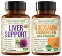 Nettoyer le foie Détox et réparer le supplément de chardon de lait et la glucosamine végane Chondroïtine MSM Joint Support Supplément