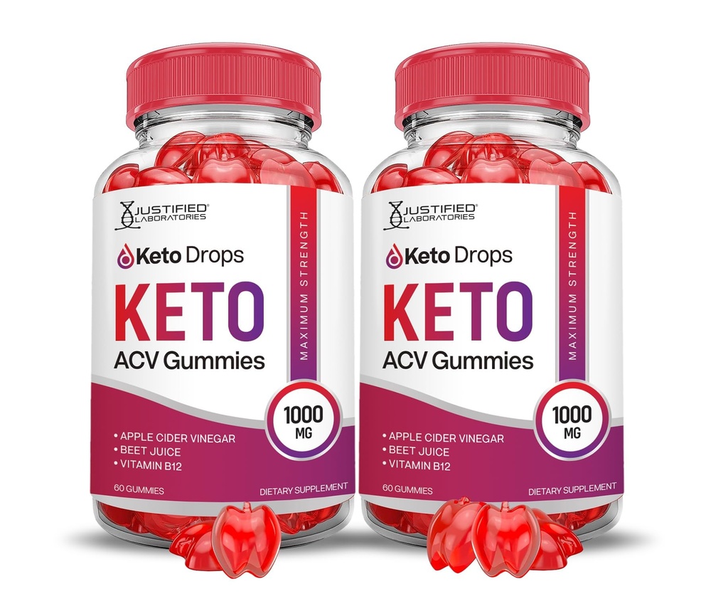 (2 Pack) Keto gouttes Gommies de vinaigre de cidre de pomme Keto Formule avancée 1000MG Keto gouttes de vinaigre de cidre de pomme Formulé avec du jus de betterave de grenade Poudre B12 Vegan Non OGM 120 Gommys