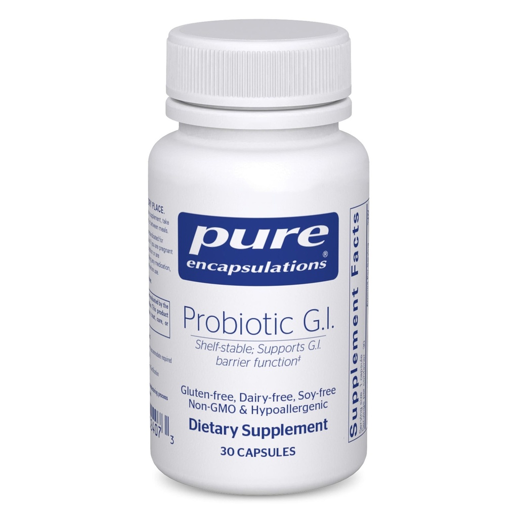 Encapsulations pures Probiotique G.I. - Probiotique stable pour la santé intestinale et le soutien gastro-intestinal - avec Lactobacillus & Bifidobacterium - 30 capsules