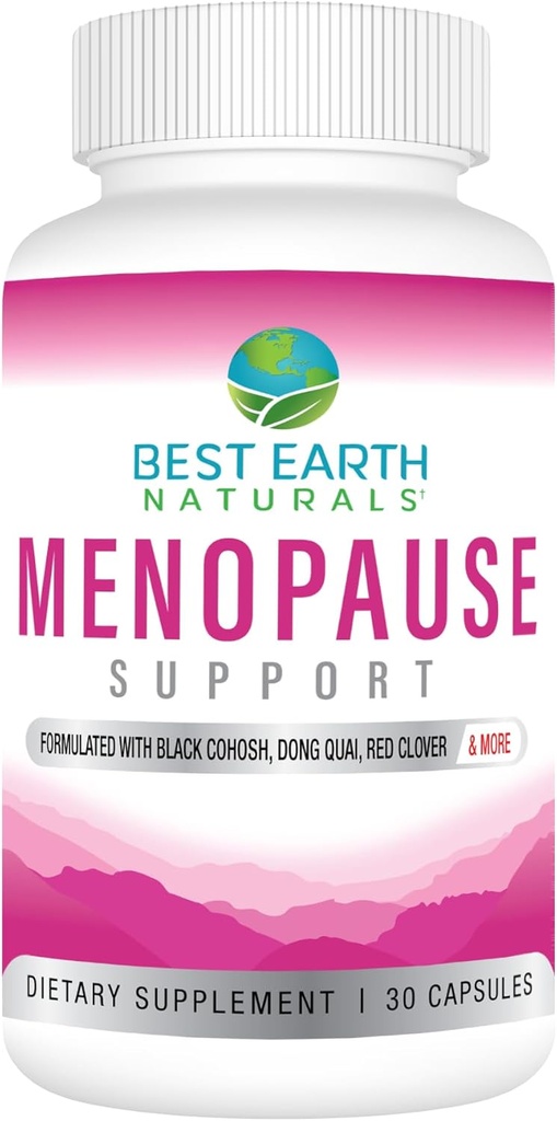 Best Earth Naturals Menopause Unterstützung für Hot Flashes, Mood Swings, Nacht Sweats, gesunde Hormon Levels und mehr. Hergestellt mit schwarzem Cohosh, Chasteberry & More
