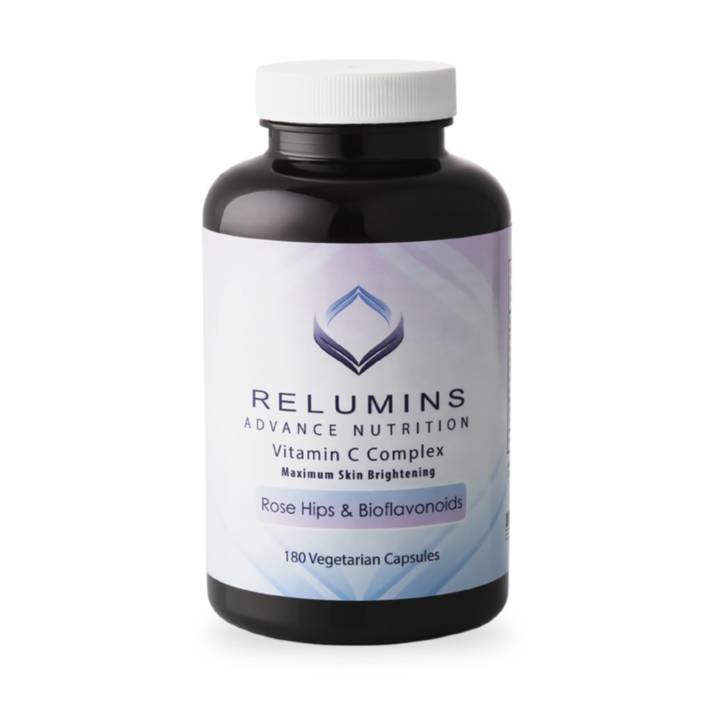 Relumines Advanced Vitamin C Supplement mit Rose HIPS – 1000 mg Vitamin C, Immununterstützung & Collagen Produktion, Made in USA - 180 Kapseln (90-Day Supply)