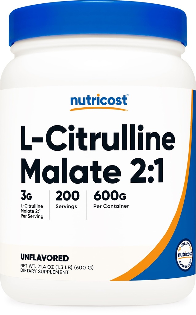 Malate de L-Citrulline Nutricost (2:1) Poudre (600 grammes)