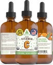 RawGuru Bio Vitamin C Tincture - Flüssiges Vitamin C mit Trace Minerals - Nano-Processed Antioxidant & Immun Support Supplement Tincture - 30 Servierungen von Vegan Tropfen pro 120 ml, Packung von 1