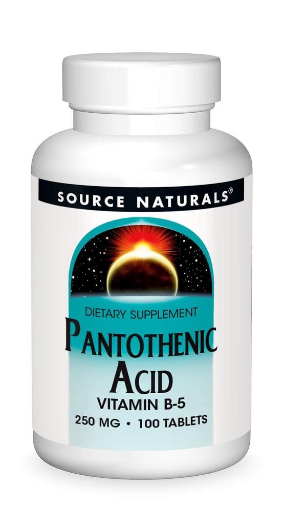 Quelle Naturals Pantothensäure 250 mg Vitamin B-5 Nahrungsergänzung - 100 Tabletten