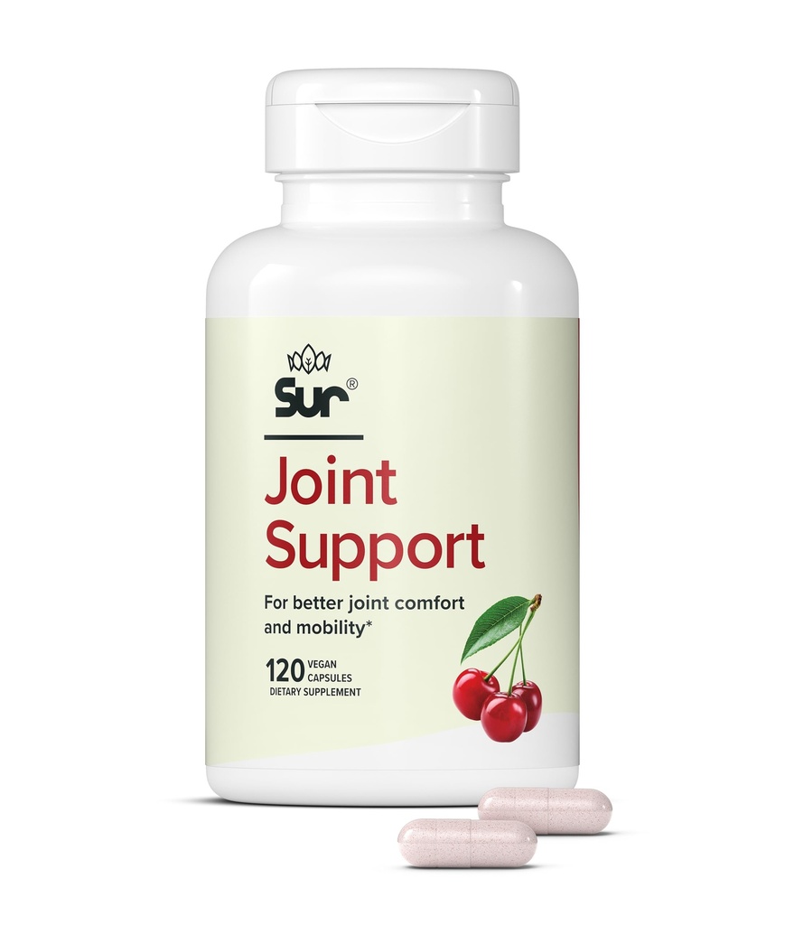 Sur Joint Support FruiteX-B Tart Cherry Capsules - Vegan Fast-Acting Relief für bessere gemeinsame Komfort und Mobilität - Ganze Tart Cherry und Calcium Fructoborate, Muskel Erholung (120 Kapseln)
