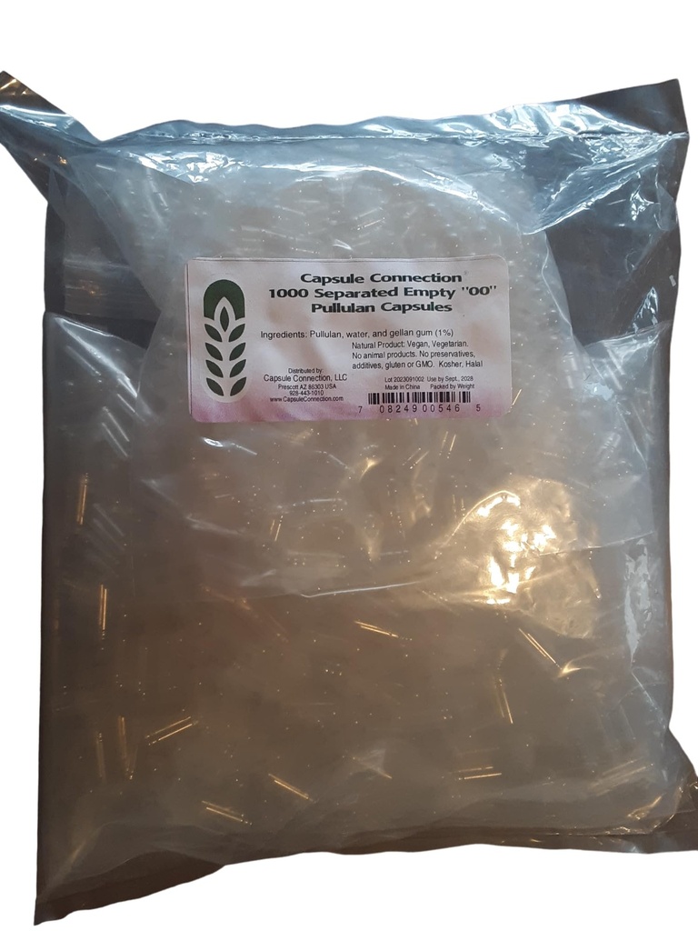 Raccordement de la gélule Capsules vides séparées, taille 00", végétalien et végétarien (1000)