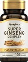 Piping Rock Ginseng Complex Kapseln | 100 Count | mit Royal Jelly | Non-GMO, Gluten kostenlose Ergänzung