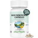 Maxi Health Capsules de magnésium - Production d'énergie - Santé des muscles et des nerfs - Soutien des os - Supplément de magnésium de l'oxyde de magnésium, du glycinate de magnésium et du citrate de magnésium - 90 Compte par Maxi Health