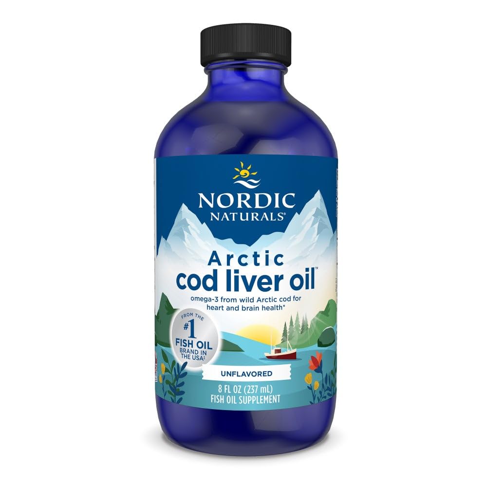 Nordic Naturals Arctic Cod Liver Oil, Unflavored - 8 oz - 1060 mg Total Omega-3s mit EPA & DHA - Herz & Gehirn Gesundheit, Gesunde Immunität, Gesamt Wellness - Non-GMO - 48 Servierungen