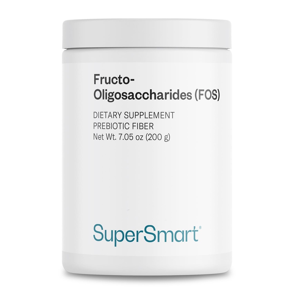 Supersmart - Fructo Oligosaccharides Poudre (Prébiotiques FOS) - Oligofructose Inuline - Supplément fibreux - Flore intestinale et santé des intestins - Soutien digestif