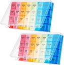Dandat 2 Pack XL Large Weekly Pill Organizer 4 fois par jour Monthly Pill Organizer Large Medicine Organizer 28 Day Pill Box Organizer Weekly 7 Day Pill Dispenser 4 fois par jour